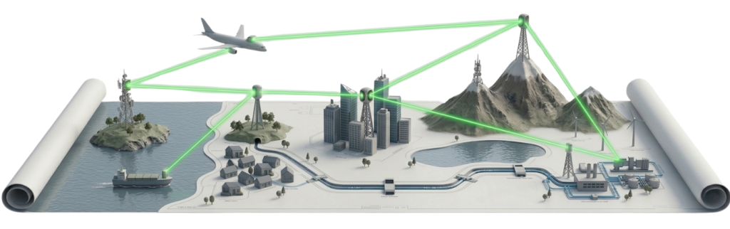 Long-range free-space laser links